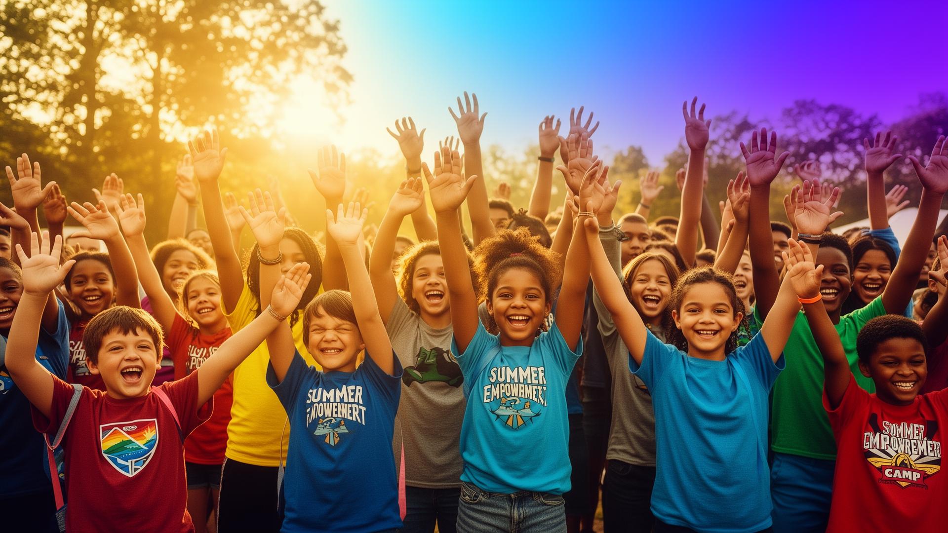 Joyful youth campers